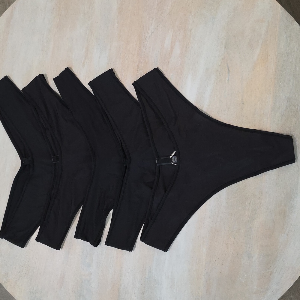 5pcs SKIMS JELLY SHEER DIPPED THONG/ ONYX 3X NWT